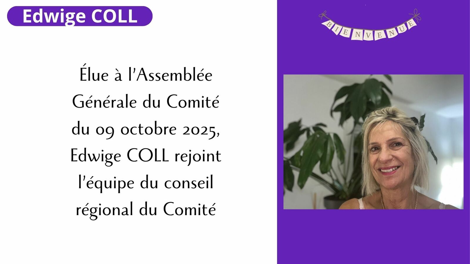 Nouvelle élue du Comité