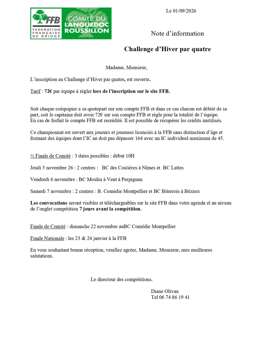 Challenge d'Hiver/4 :  DLI 22 octobre