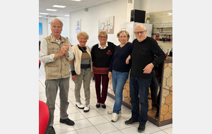Champions du Comité en Interclubs 3 avec le club de Lattes  Anne Marie SARRAZIN  Christian BERNAL  Marie Jeanne MARRONCLE   Henri CAILLET    Viviane SERANO  Guy LECAMUS -