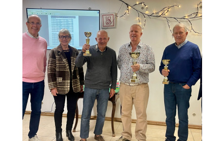 Remise des coupes au Biterrois pour les vainqueurs en 3ème série de la Coupe des Clubs 2024/2025: Patrick Fachon et Roger Lefolle