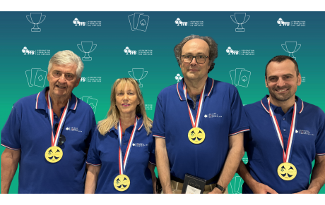 Champions de France le Bridge Comédie Montpellier en Interclubs 4 avec  Fabrice LECOMTE   Michel LE PARCO  Laurence CLAP   -Aurélien LEBRUN